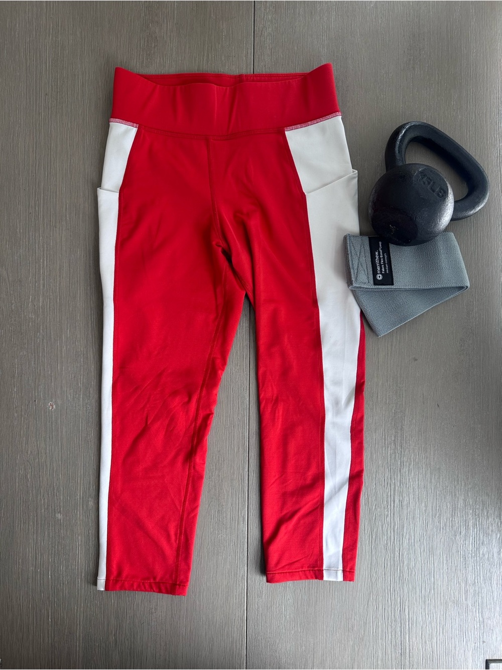 MICHI Red and White Kids Athletic Leggings